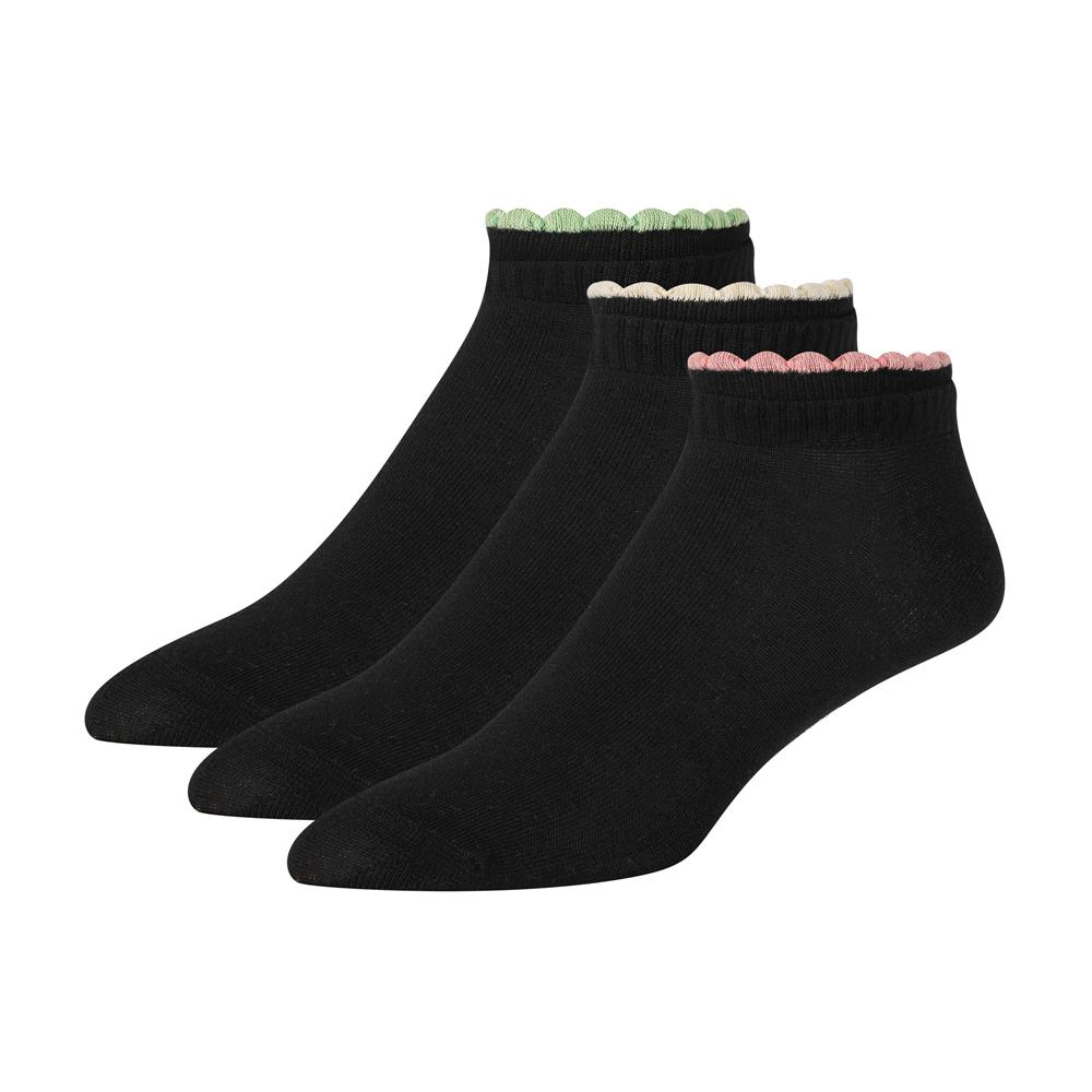Chaussette Ted Baker 3 Pack Scalloped Low Cut Ankle Femme Noir | Paris  78093-QNKA