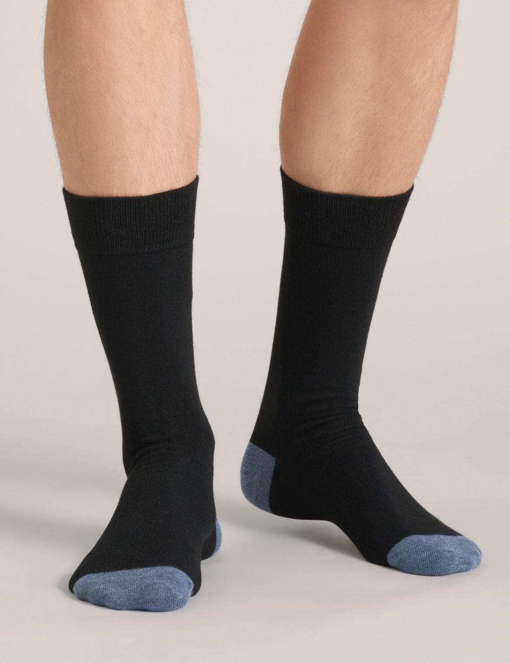 Chaussette Ted Baker 6 Pack Contrast Heel Toe Crew Homme Noir | Paris  72806-PBIG