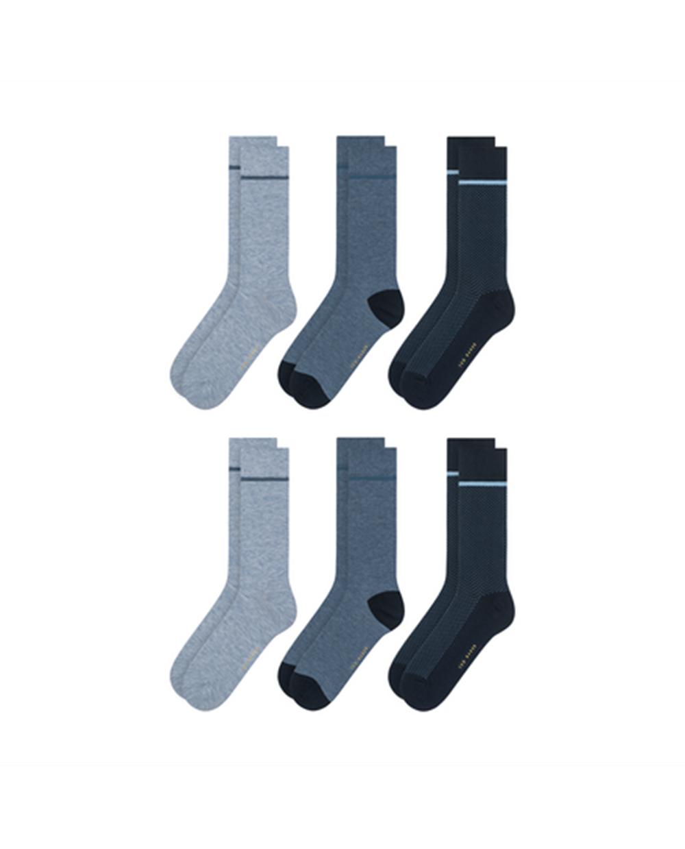 Chaussette Ted Baker 6 Pack Cotton Rich Mixed Crew Homme Bleu | Paris  21039-YHRN