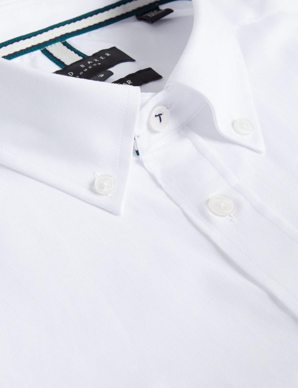 Chemises Ted Baker ALDGTE - Short Sleeve Cotton Oxford Homme Blanche | Paris  20946-IHUO