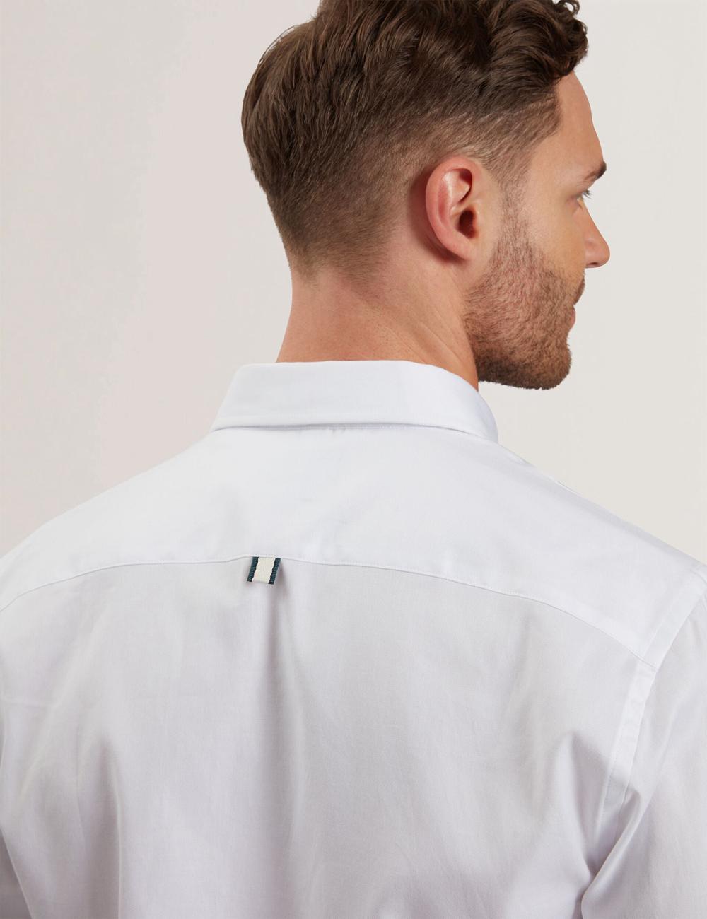 Chemises Ted Baker ALLARDO - Regular Fit Cotton Oxford Homme Blanche | Paris  37158-SPLF