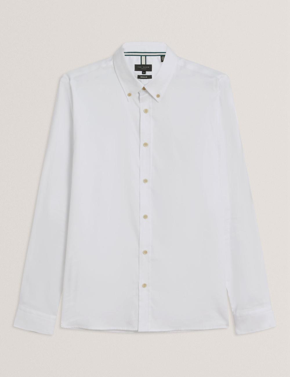 Chemises Ted Baker ALLARDO - Regular Fit Cotton Oxford Homme Blanche | Paris  37158-SPLF