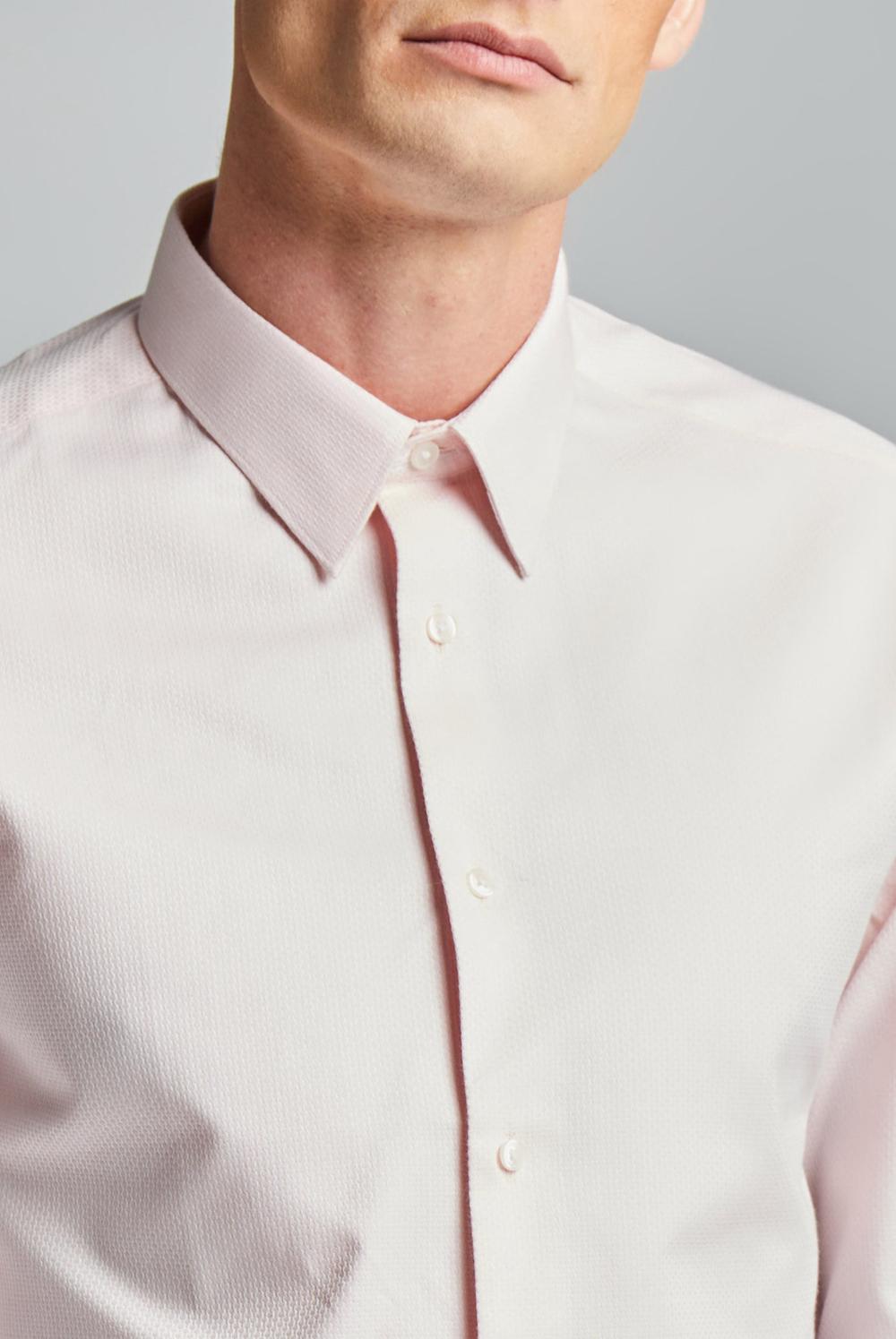 Chemises Ted Baker DORAIN - Textured Cotton Long Sleeve Homme Rose | Paris  89537-EIHQ
