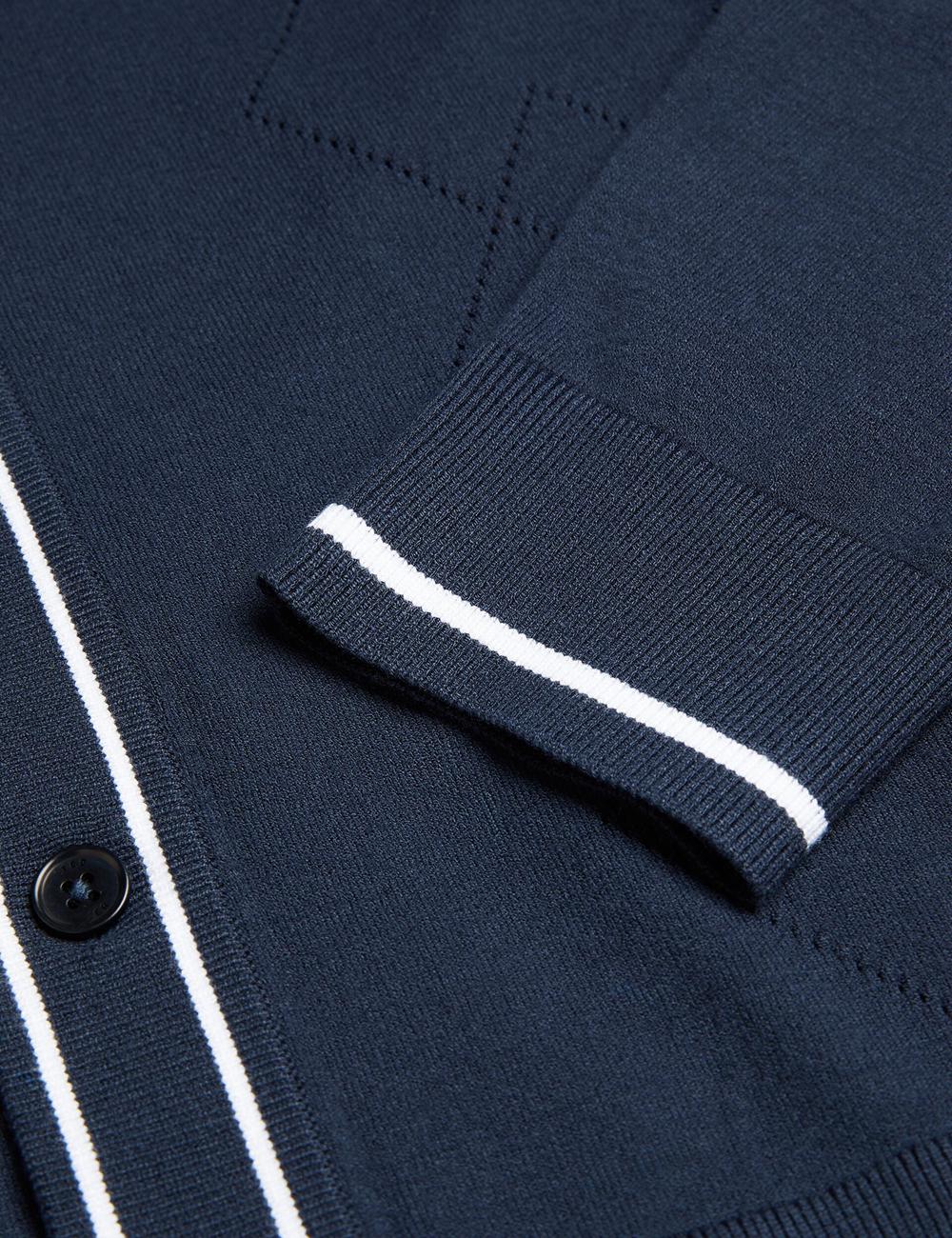 Chemises Ted Baker ELMDON LS Diamond Button Through Homme Bleu Marine | Paris  61425-IFNO