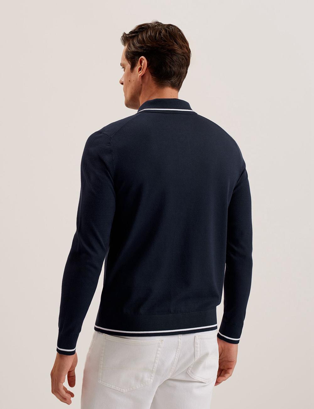 Chemises Ted Baker ELMDON LS Diamond Button Through Homme Bleu Marine | Paris  61425-IFNO