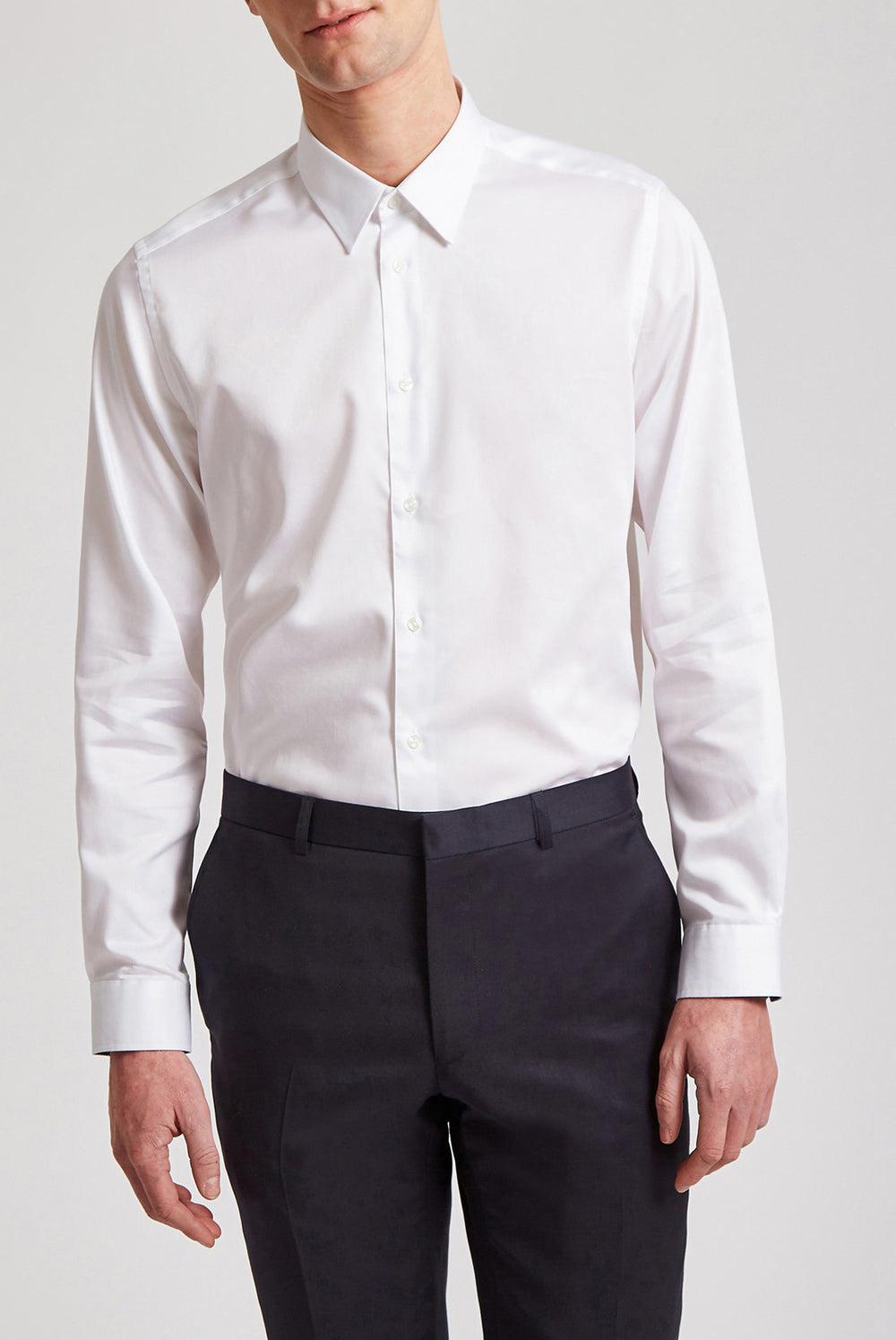 Chemises Ted Baker HOLMER - Regular Fit White Long Sleeve Homme Blanche | Paris  91875-GZNT