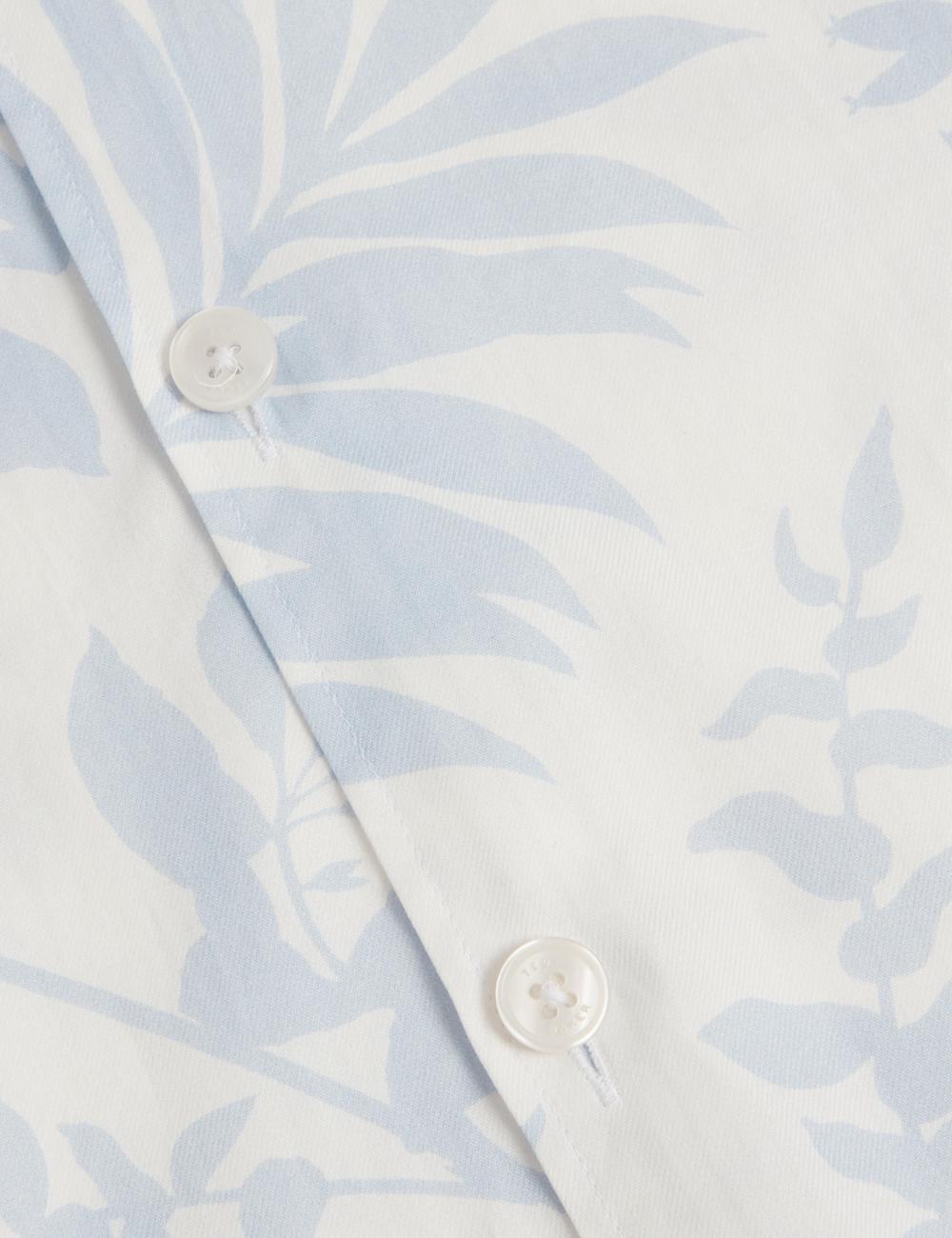 Chemises Ted Baker KITS - Short Sleeve Relaxed Floral Print Homme Bleu | Paris  47123-RHKA