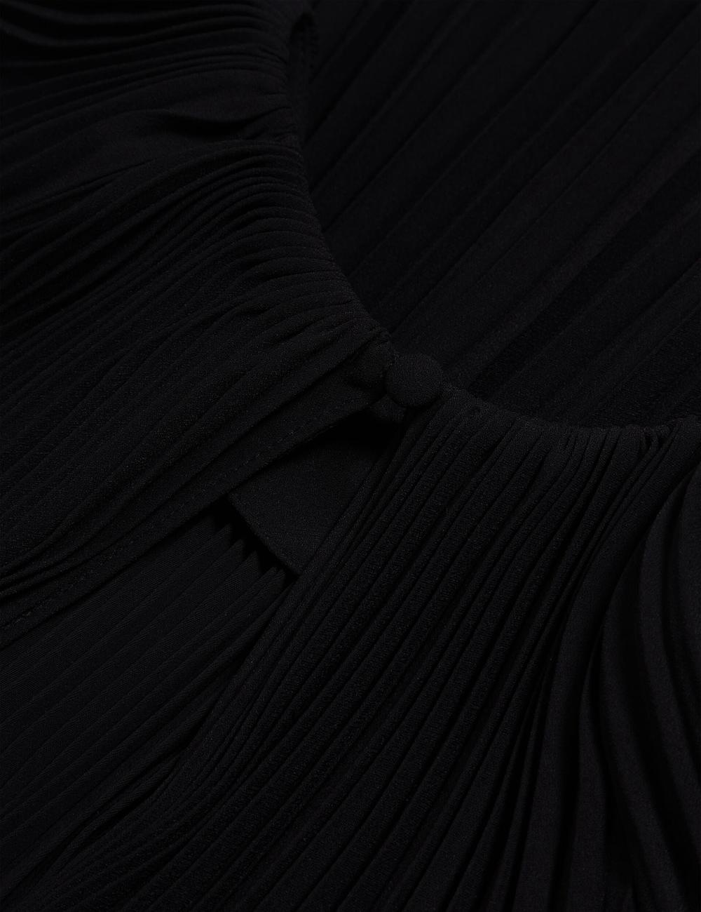 Chemisier Ted Baker AGARA - Pleated Short Sleeve Woven Femme Noir | Paris  16724-RZJC