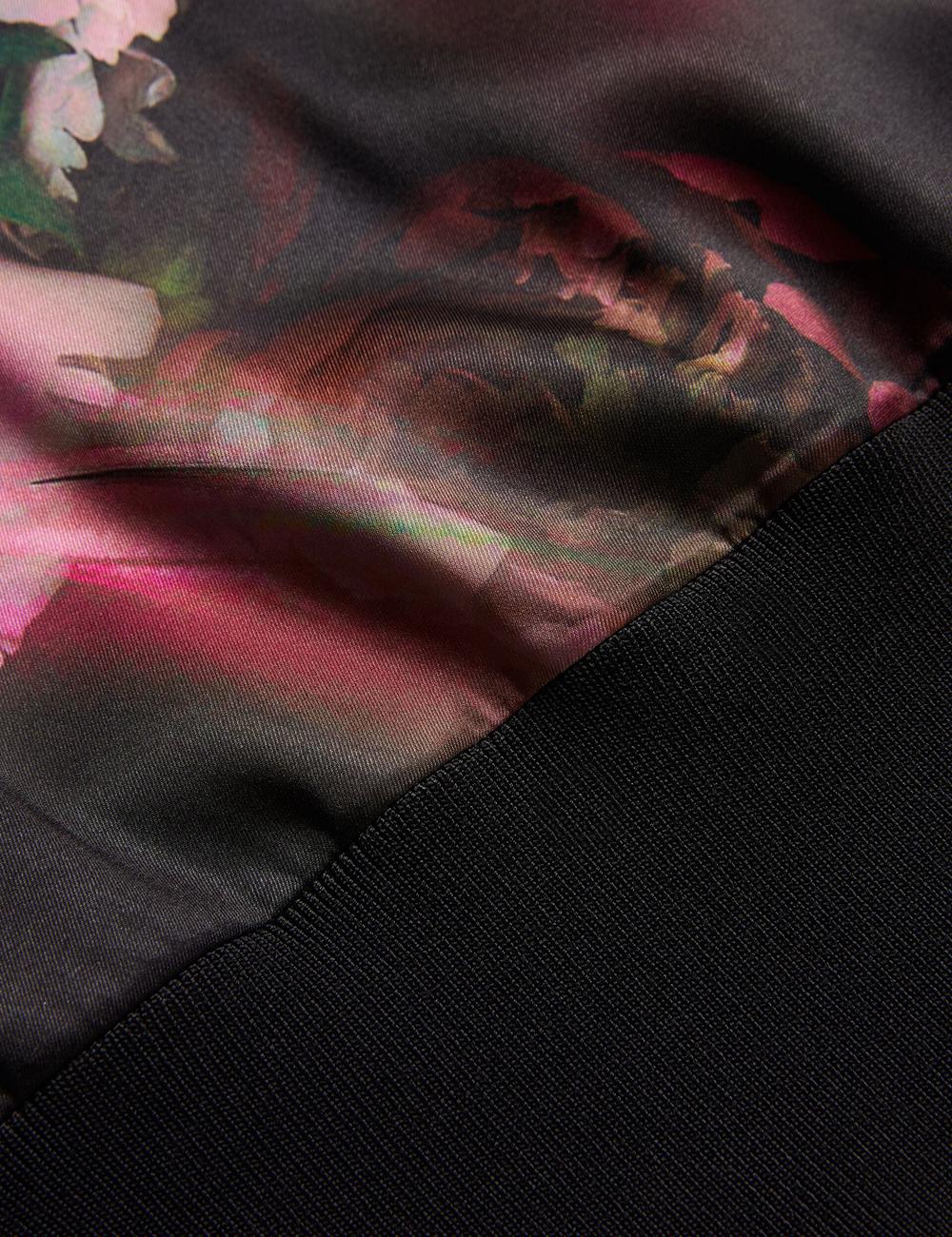 Chemisier Ted Baker ASTHAA - Floral Woven Front Short Sleeve Top Femme Noir | Paris  13568-NQOD