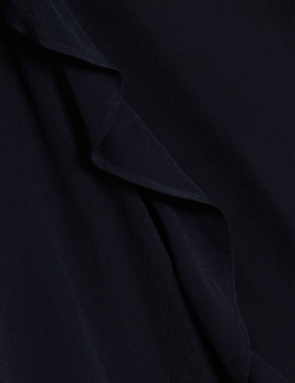 Chemisier Ted Baker KAYFA - Waterfall Ruffle Trim Long Sleeve Femme Bleu Marine | Paris  32698-RGKW