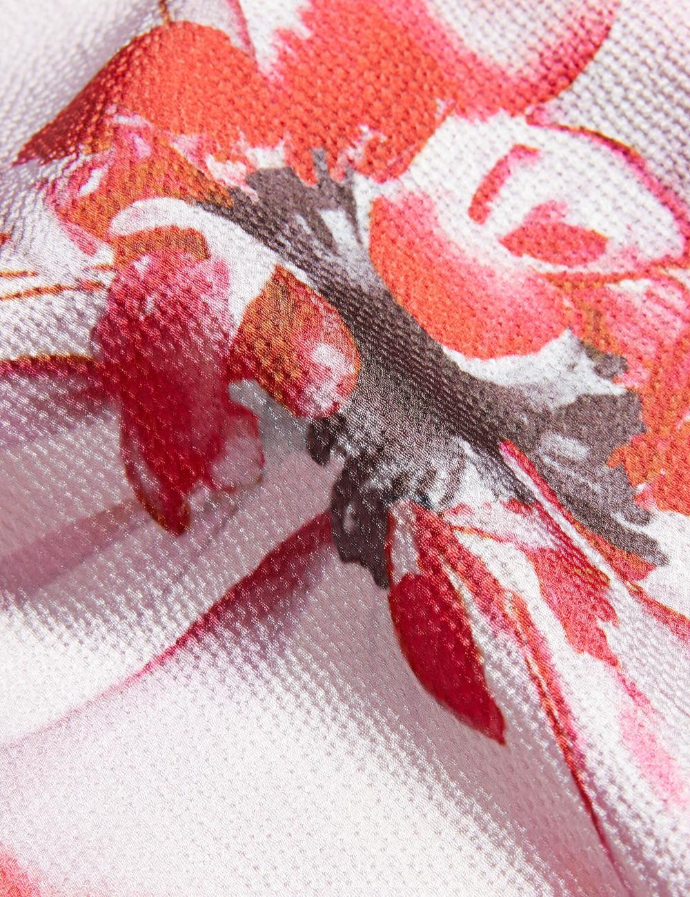 Chemisier Ted Baker KOHANA - Floral Satin High Neck Sleeveless Top Femme Rouge | Paris  95746-TBEO