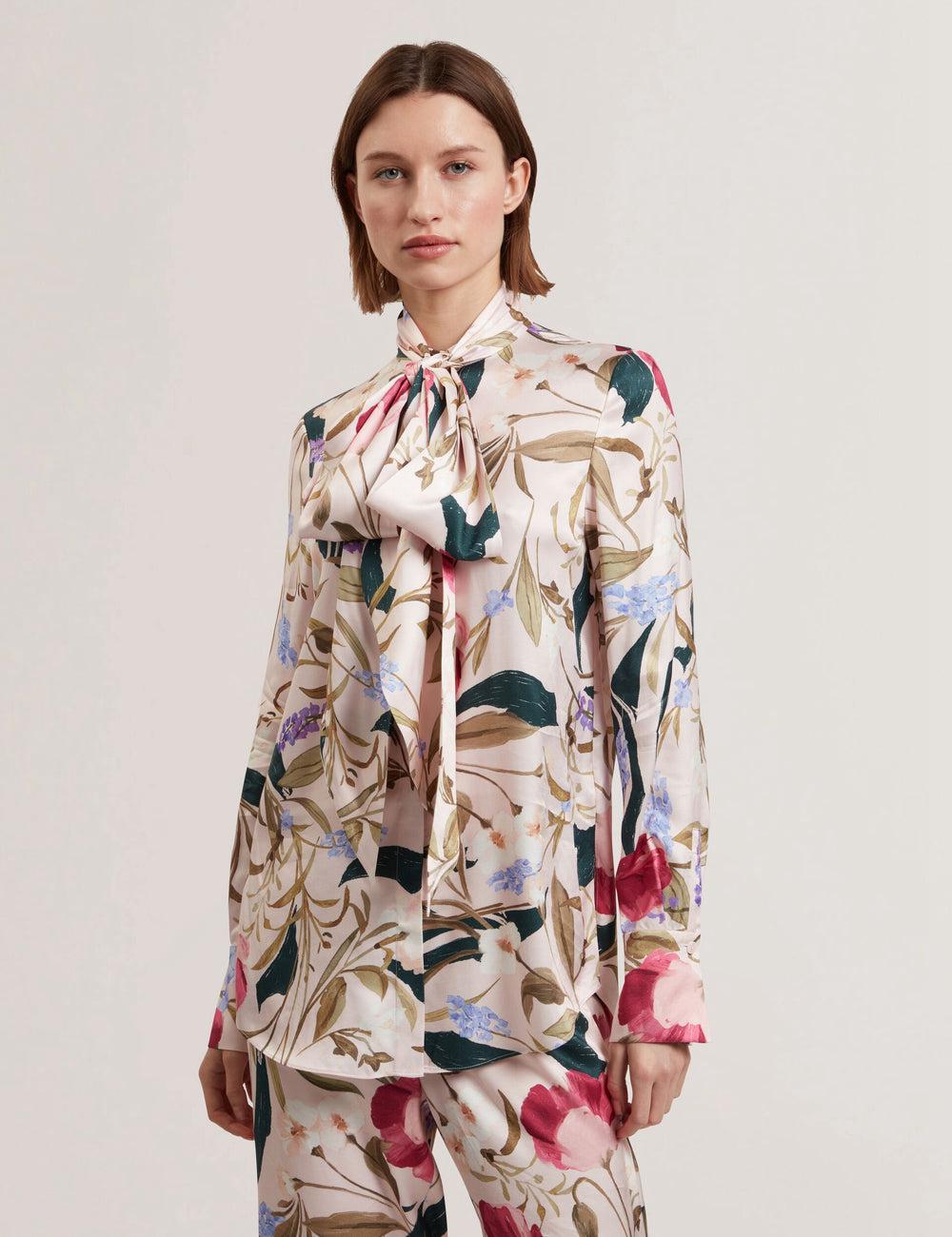 Chemisier Ted Baker LEEYAA - Floral Print Neck Longline Femme Rose | Paris  67083-OLDM