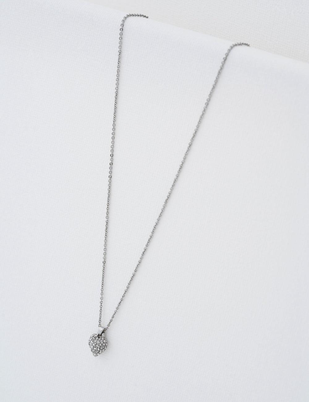 Colliers Ted Baker ADORINA - Mini Crystal Heart Pendant Femme Argent | Paris  17935-GTIK