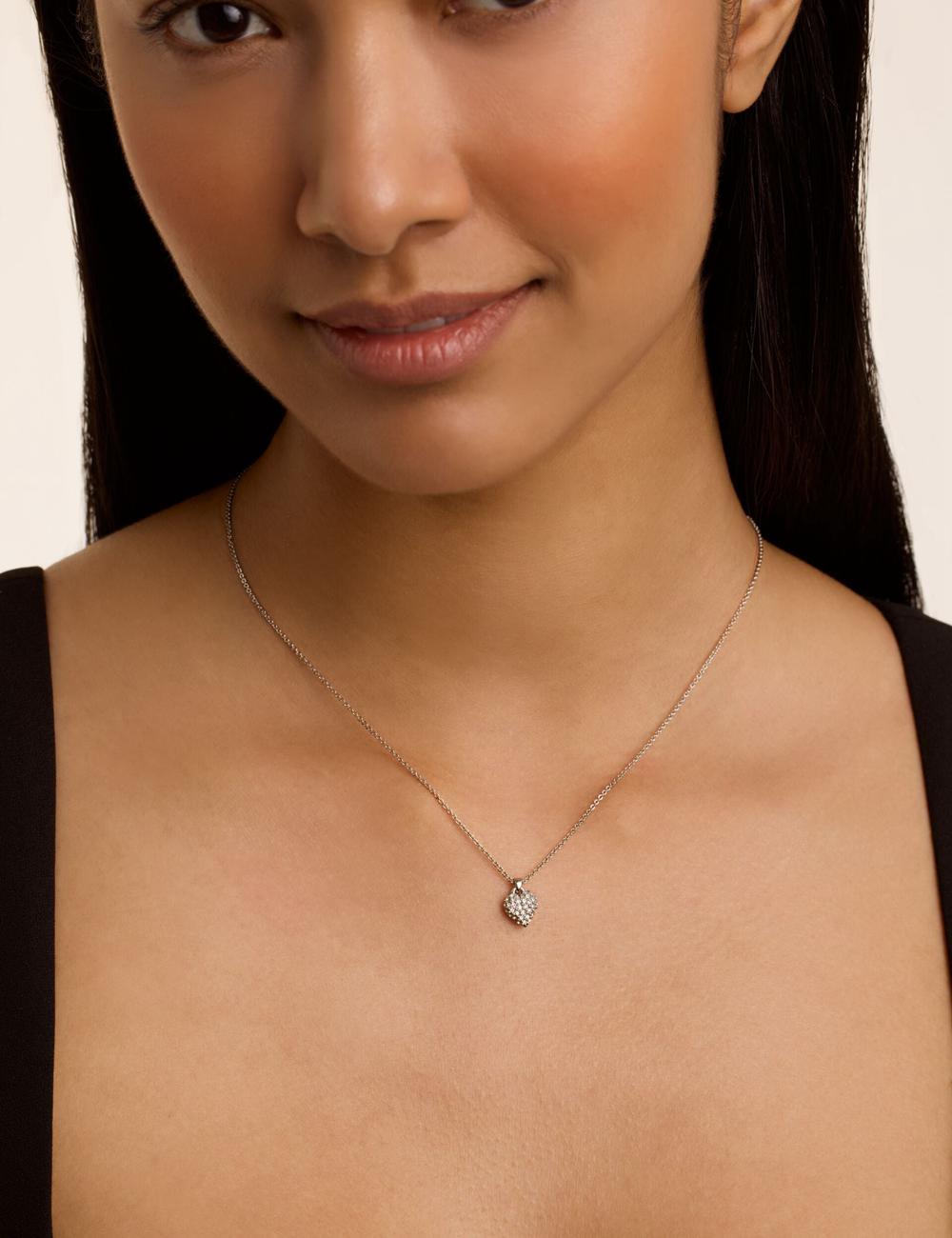 Colliers Ted Baker ADORINA - Mini Crystal Heart Pendant Femme Argent | Paris  17935-GTIK