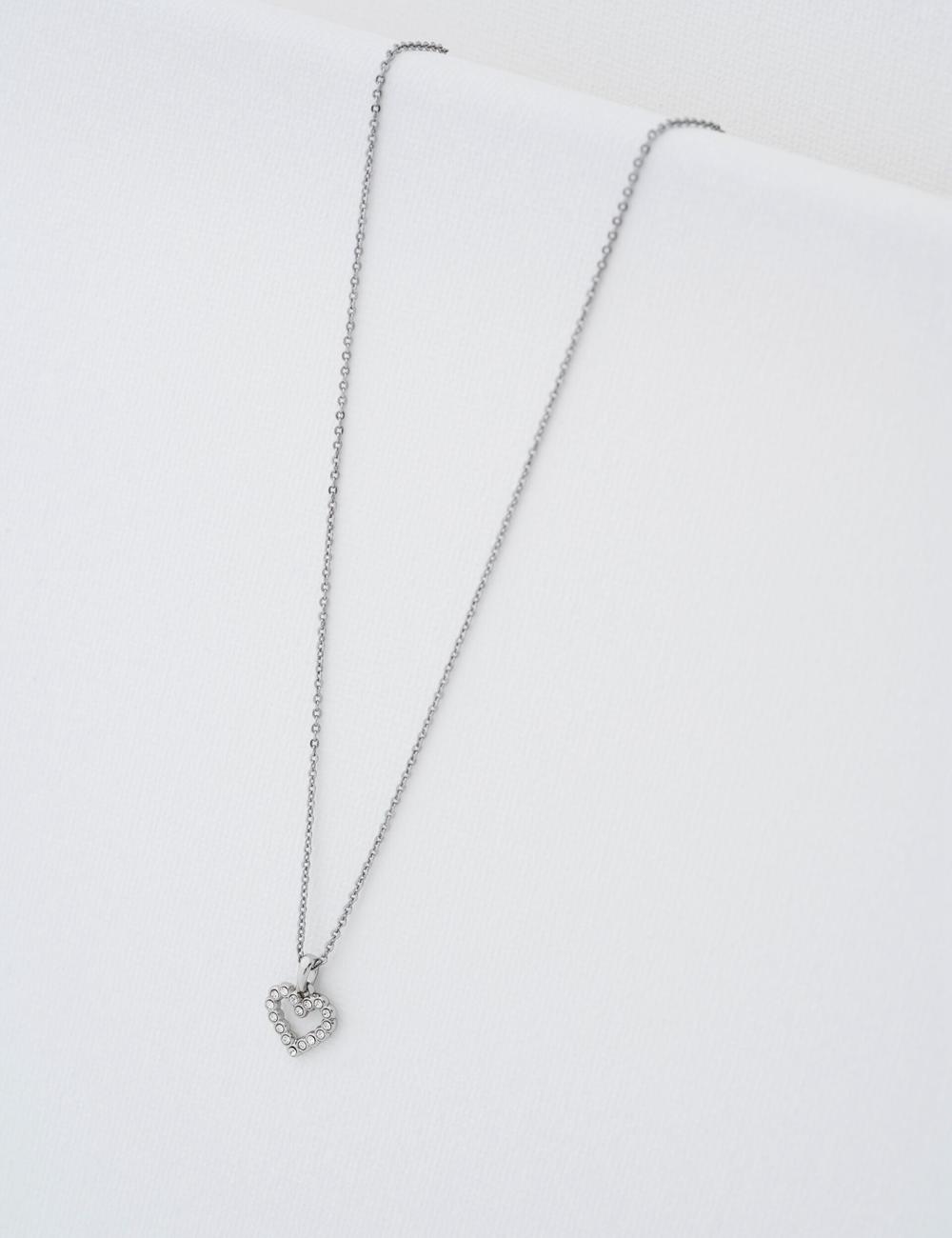 Colliers Ted Baker AMORE - Crystal Open Heart Pendant Femme Argent | Paris  27658-WJYC