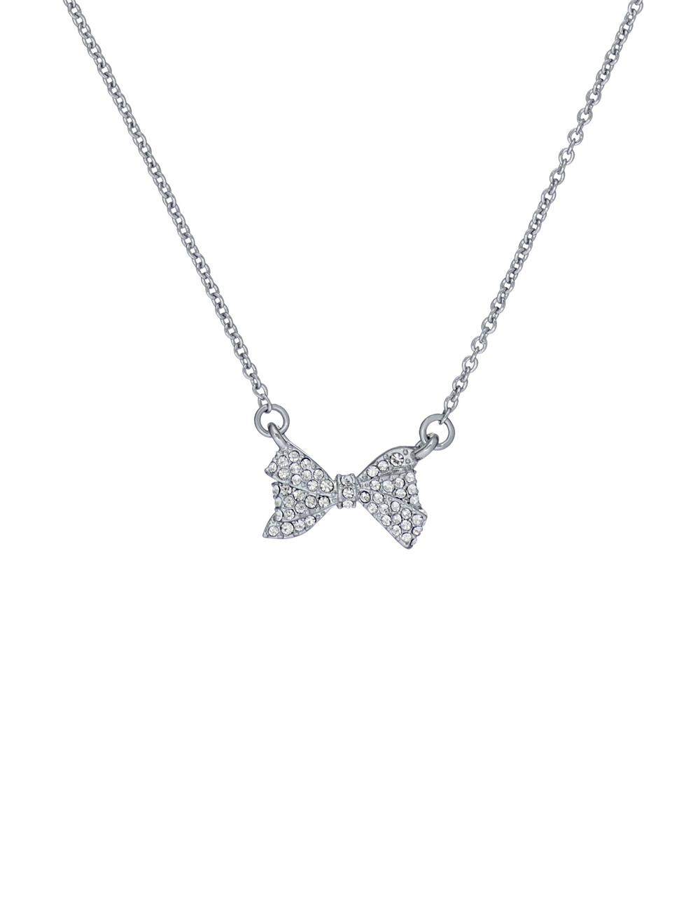Colliers Ted Baker BARSIE - Crystal Bow Pendant Femme Argent | Paris  31890-VDHT