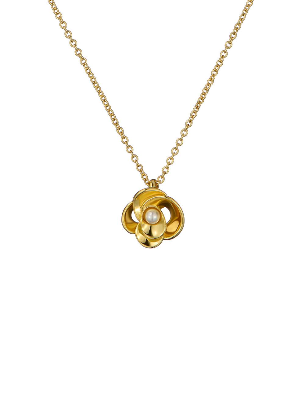 Colliers Ted Baker FLORA - Pearl Detail Flower Pendant Femme Doré | Paris  12359-SLBU