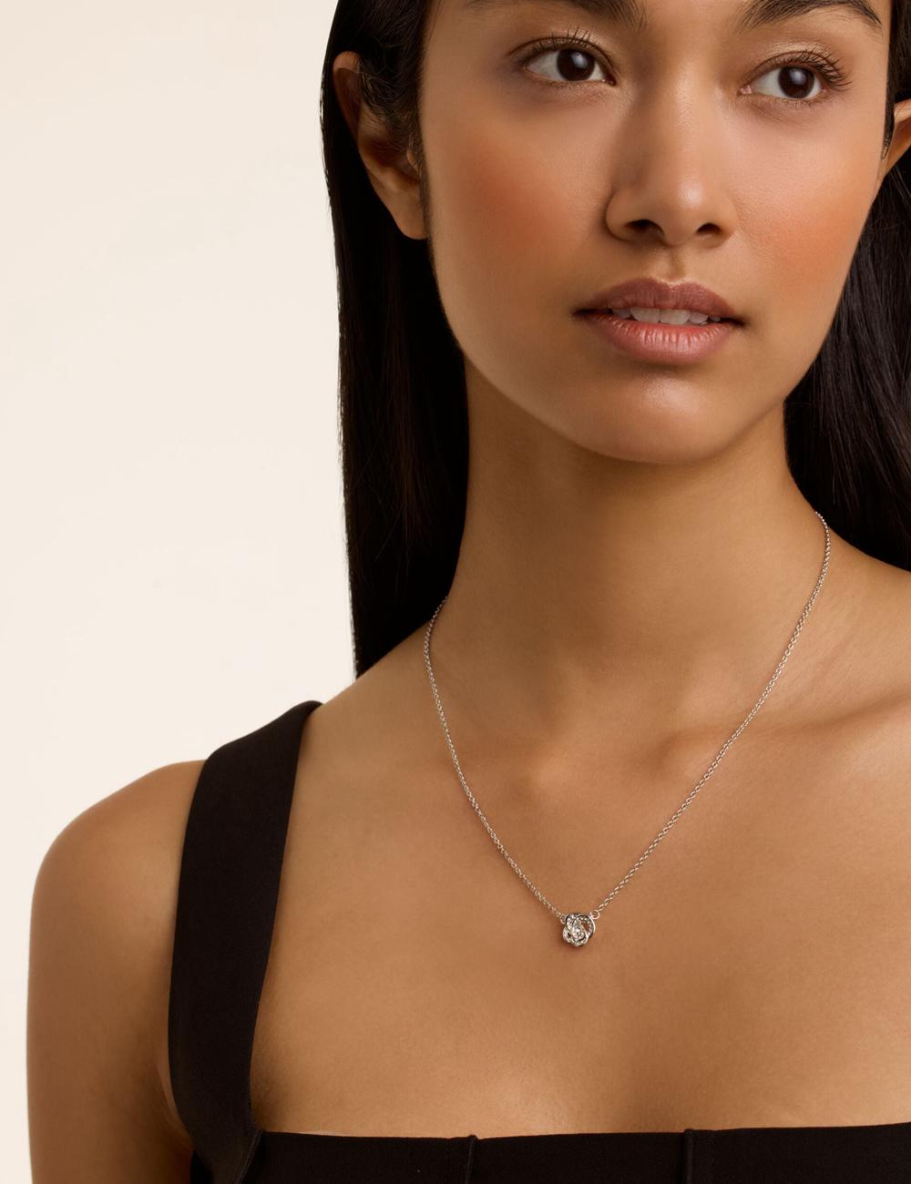 Colliers Ted Baker FLORITA - Crystal Flower Pendant Femme Argent | Paris  74153-ZFJO