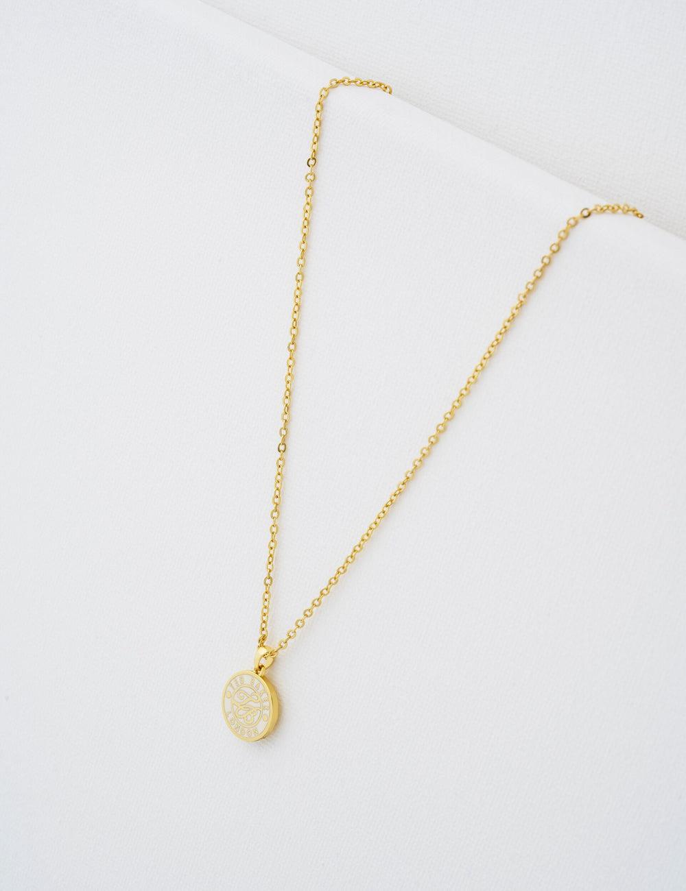 Colliers Ted Baker MONELLA - Monogram Logo Coin Pendant Femme Doré | Paris  19564-NZHE