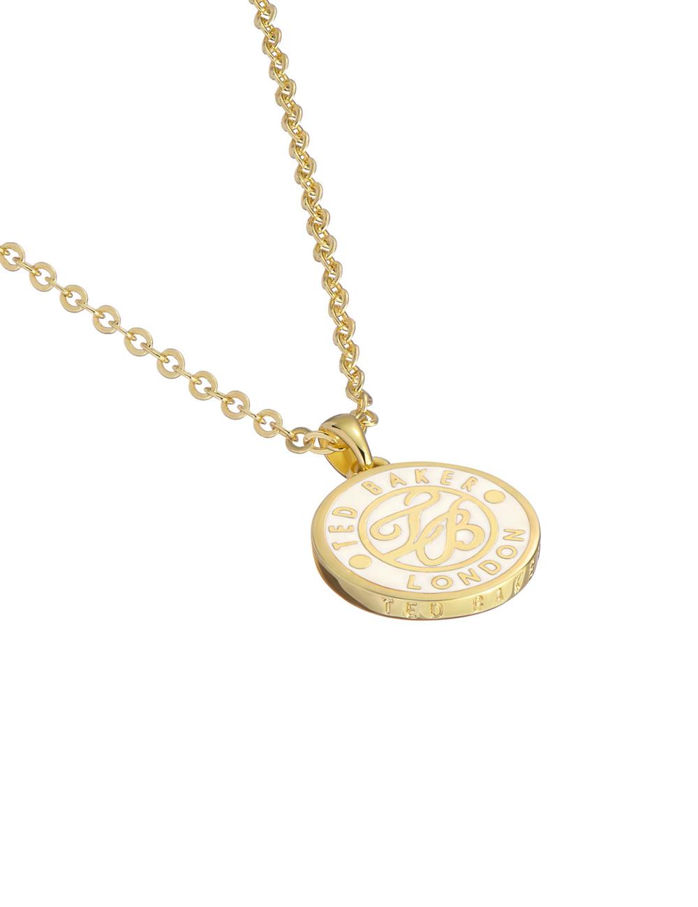 Colliers Ted Baker MONELLA - Monogram Logo Coin Pendant Femme Doré | Paris  19564-NZHE