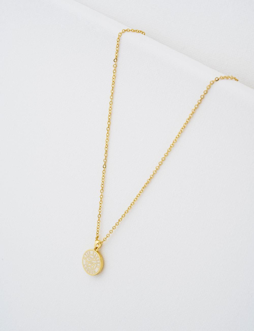 Colliers Ted Baker MONELLA - Monogram Logo Coin Pendant Femme Doré | Paris  19564-NZHE