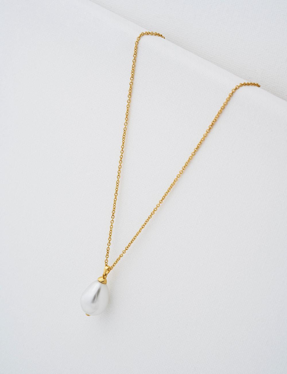 Colliers Ted Baker PARMLIA - Pearl Drop Pendant Femme Doré | Paris  79642-ZWCN