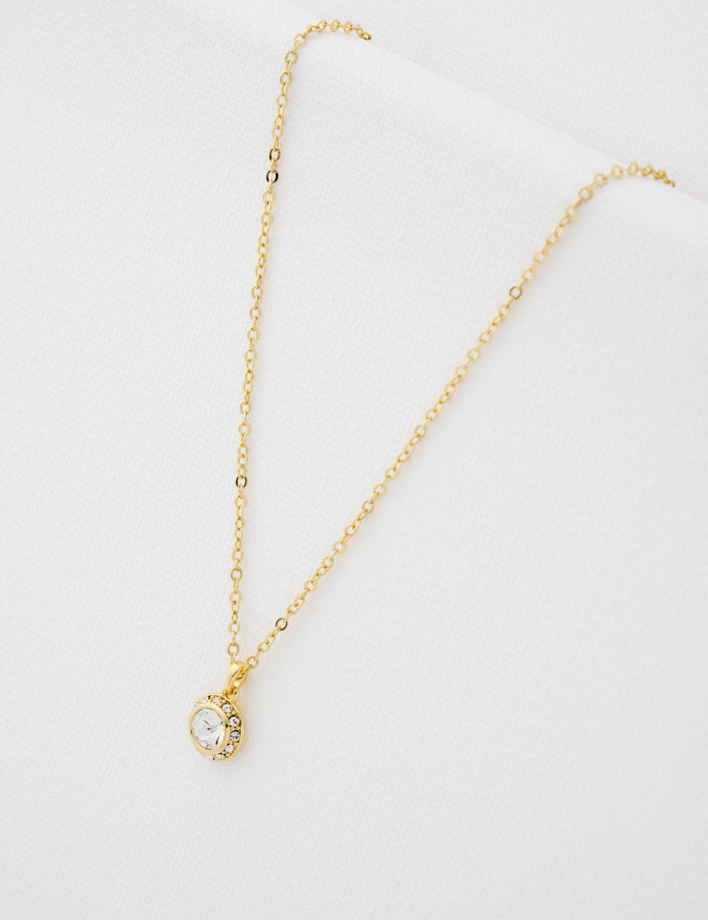 Colliers Ted Baker SOLTELL - Solitaire Sparkle Crystal Pendant Femme Doré | Paris  13507-KUFC