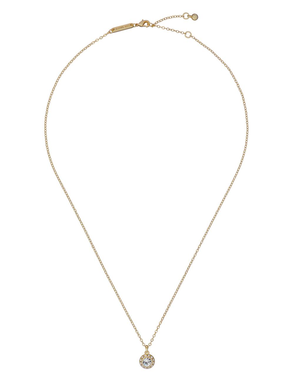 Colliers Ted Baker SOLTELL - Solitaire Sparkle Crystal Pendant Femme Doré | Paris  13507-KUFC