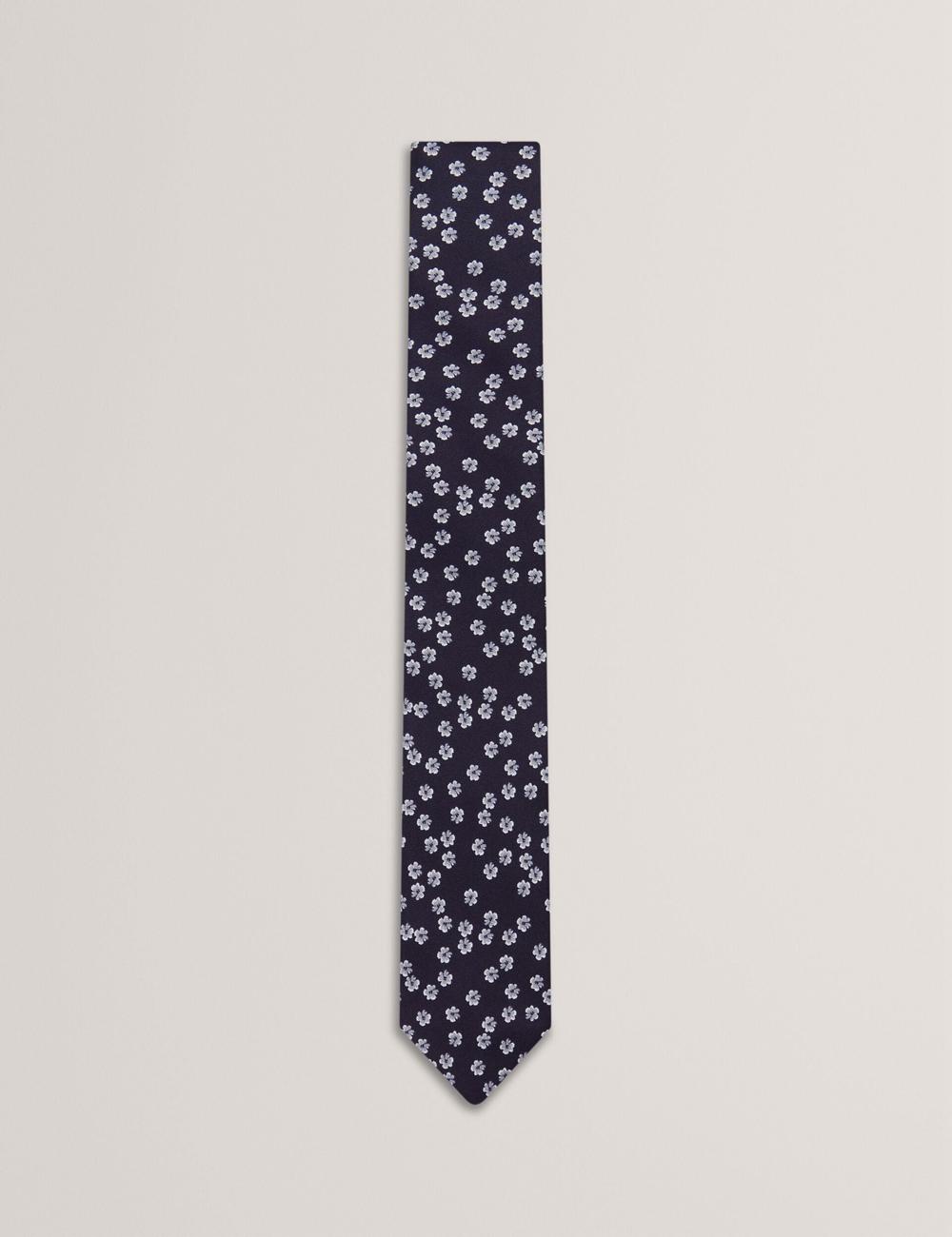 Cravates Ted Baker BENTLYY - Ditsy Floral Print Silk Homme Bleu Marine | Paris  01674-ACDX