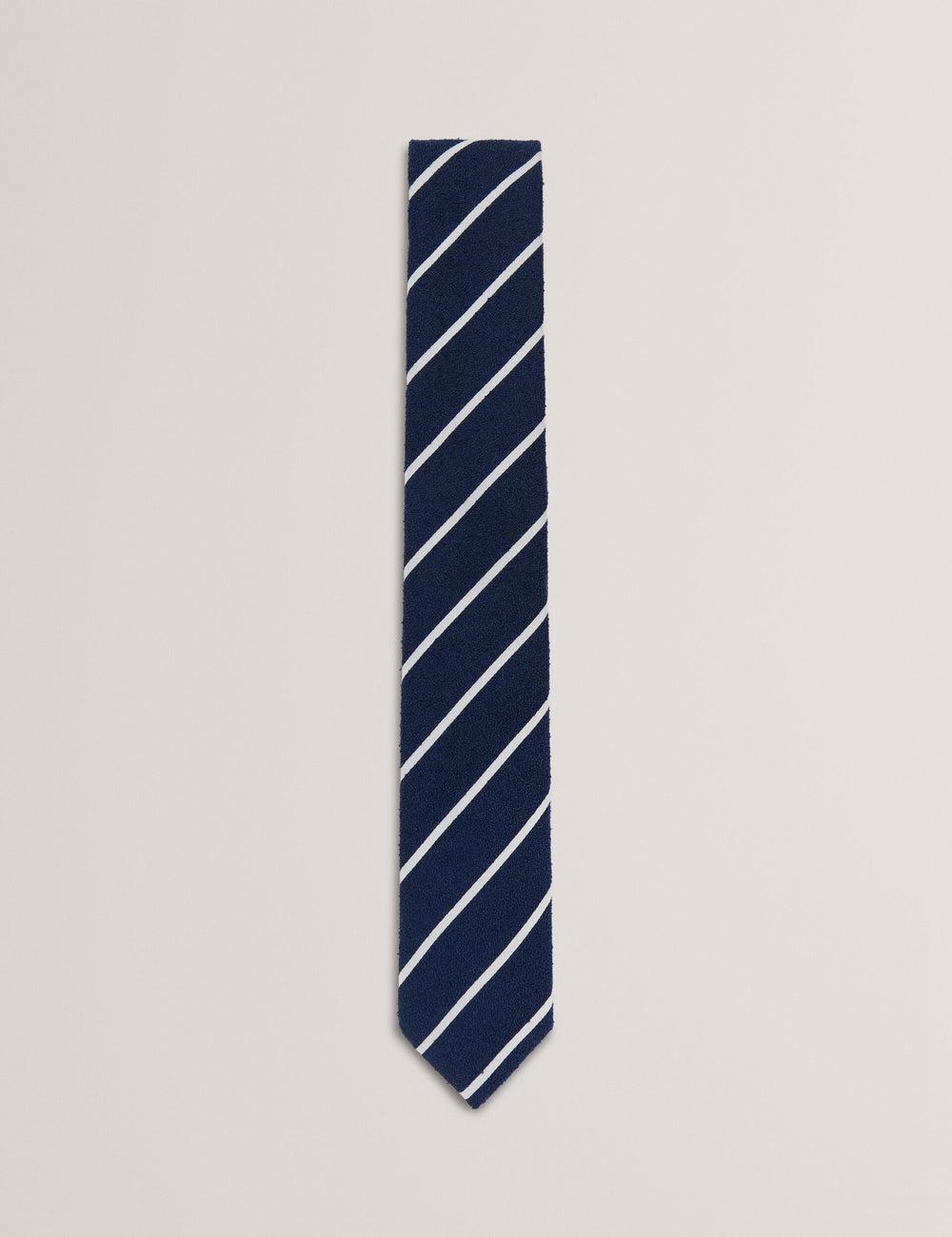 Cravates Ted Baker CAMPSEA - Boucle Texture Solid Stripe Homme Bleu Marine | Paris  32901-ECUT