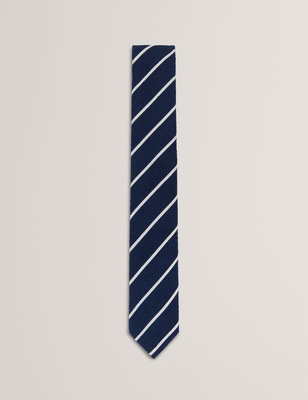 Cravates Ted Baker CAMPSEA - Boucle Texture Solid Stripe Homme Bleu Marine | Paris  32901-ECUT