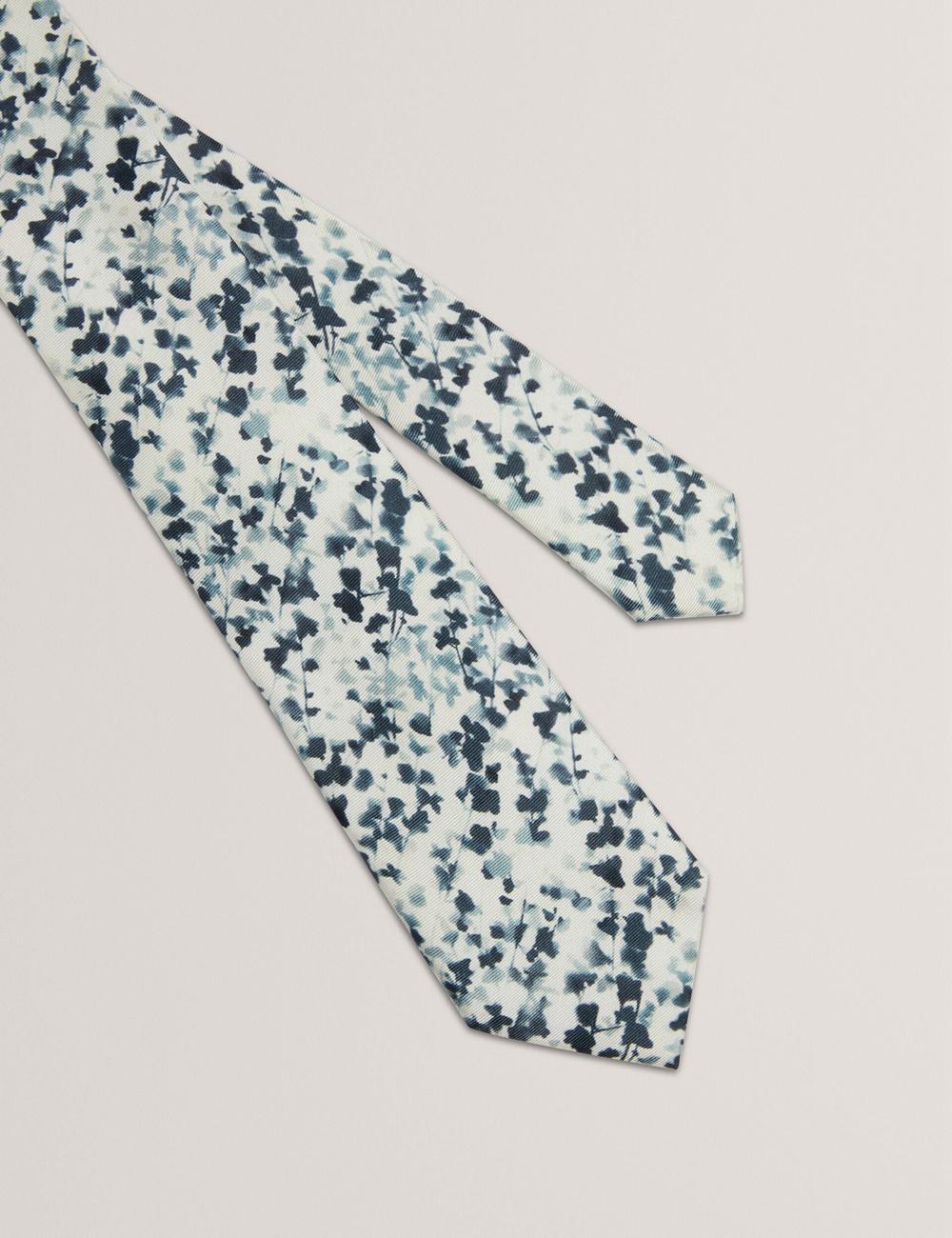 Cravates Ted Baker ELMSTED - Blurred Floral Print Silk Homme Bleu Marine | Paris  40962-UQDN