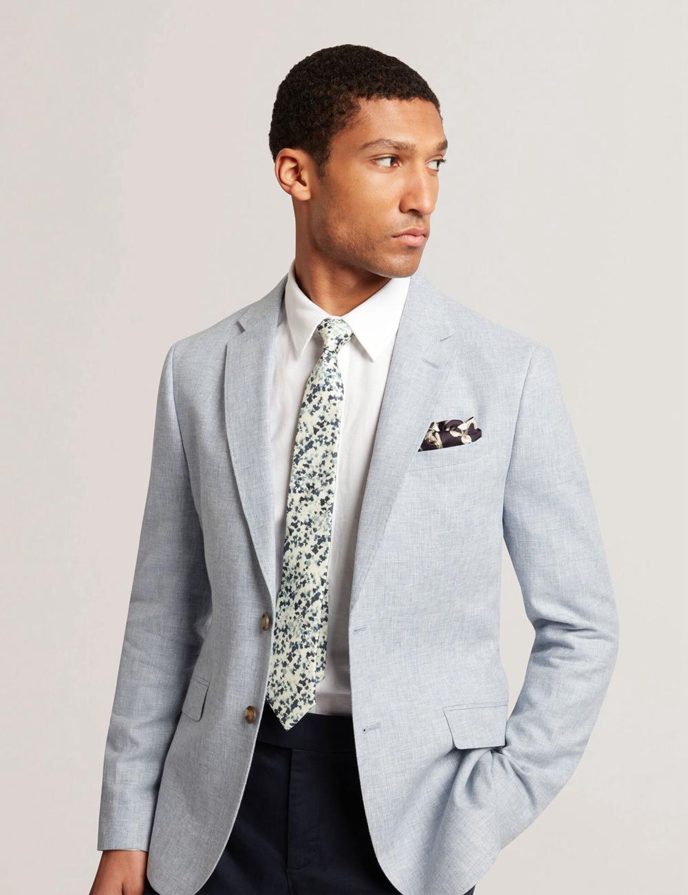 Cravates Ted Baker ELMSTED - Blurred Floral Print Silk Homme Bleu Marine | Paris  40962-UQDN