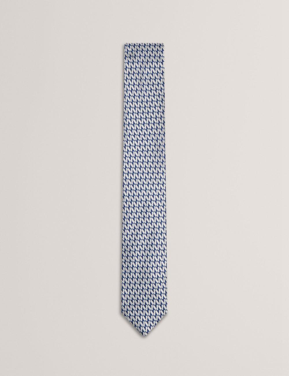 Cravates Ted Baker MILAK - Geometric Pattern Silk Homme Bleu Marine | Paris  91426-ZKJN