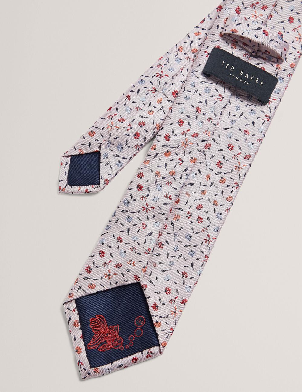 Cravates Ted Baker ORSEA - Ditsy Petal Print Woven Silk Homme Rose | Paris  32547-TJNL