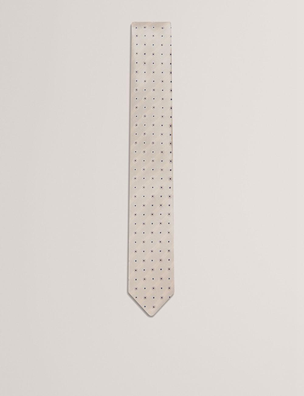 Cravates Ted Baker STEEPLE - Circle Geometric Print Silk Homme Stone | Paris  76528-AXSJ