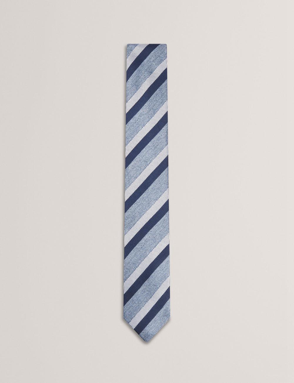 Cravates Ted Baker WEISMUL - Textured Mixed Stripe Silk Homme Bleu Marine | Paris  65903-WYZB
