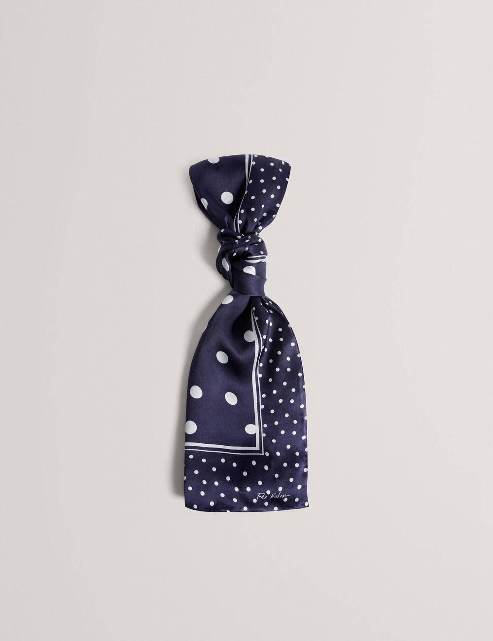 Echarpes Ted Baker GILLS - Polka Dot Print Long Satin Silk Femme Bleu Marine | Paris  75980-JXBS