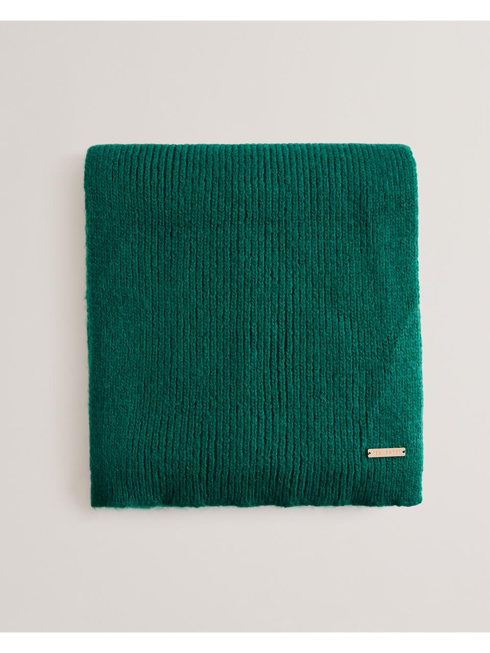 Echarpes Ted Baker LIDIIES - Ribbed Wool Blend Knitted Femme Vert | Paris  71094-YCFB