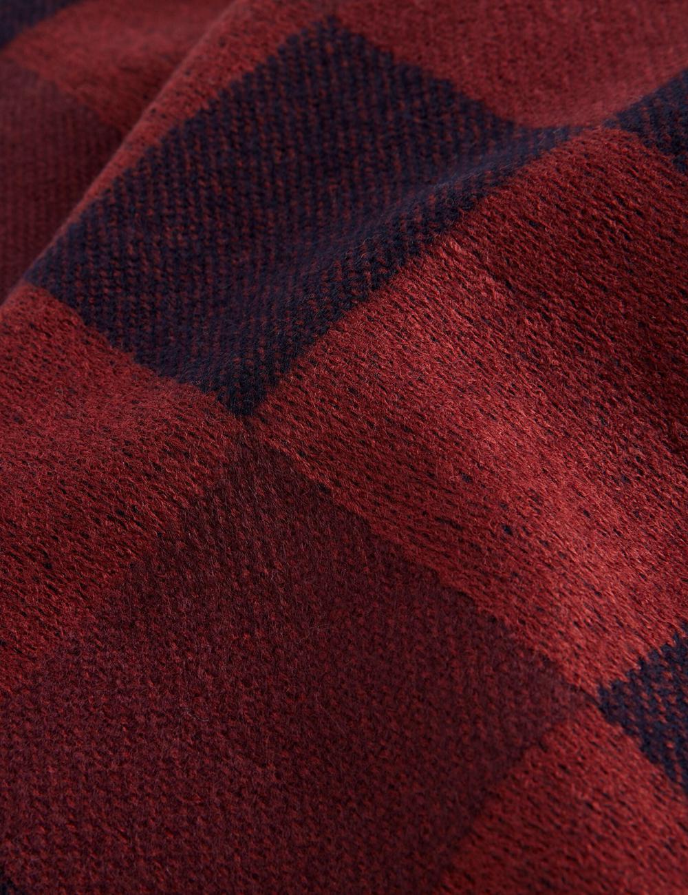 Echarpes Ted Baker PETERRR - Block Check With Fringe Trim Woven Homme Oxblood | Paris  56094-LSFW