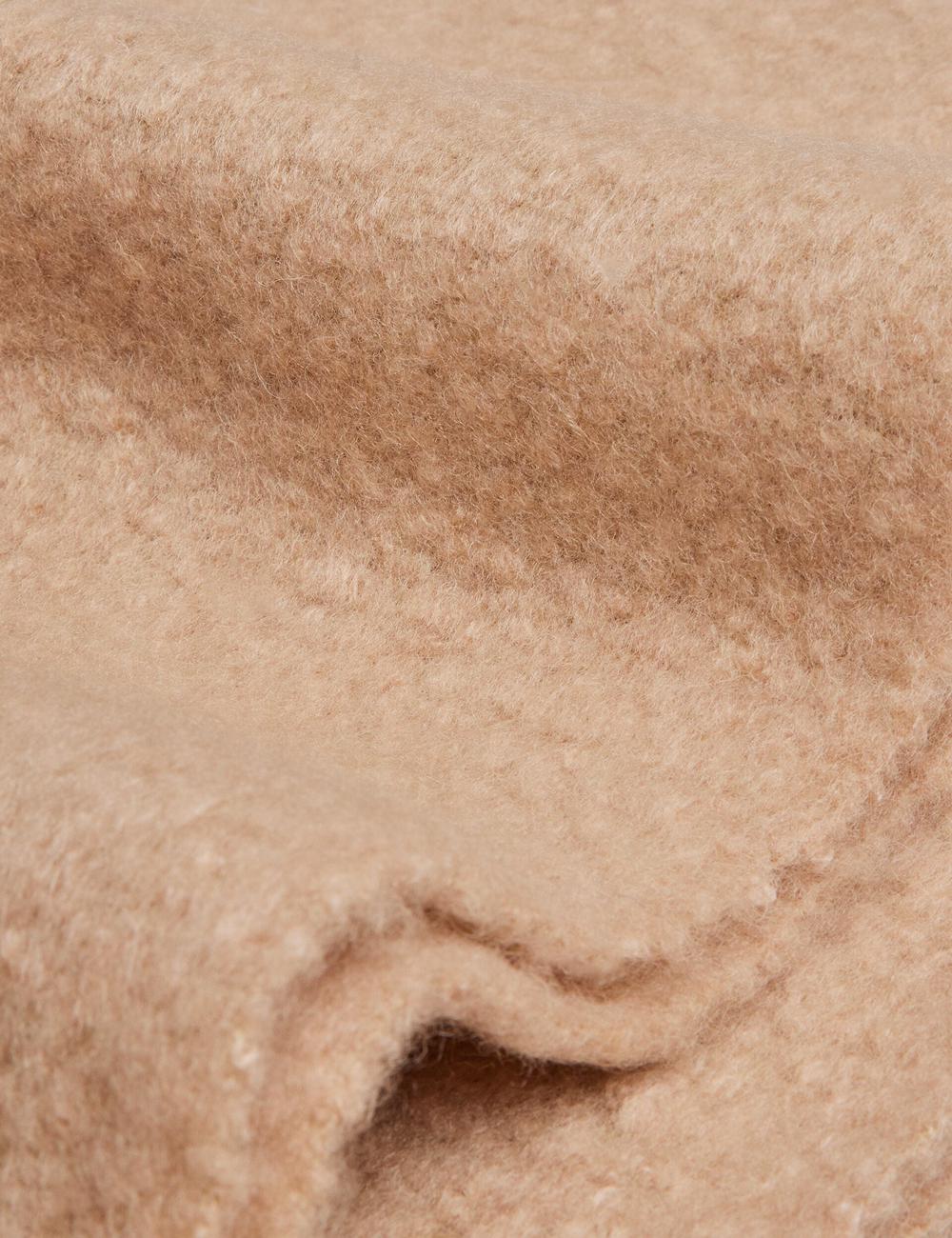 Echarpes Ted Baker SHELMAS - Fluffy Wool Blend Blanket Knitted Femme Taupe | Paris  74891-ZNYC
