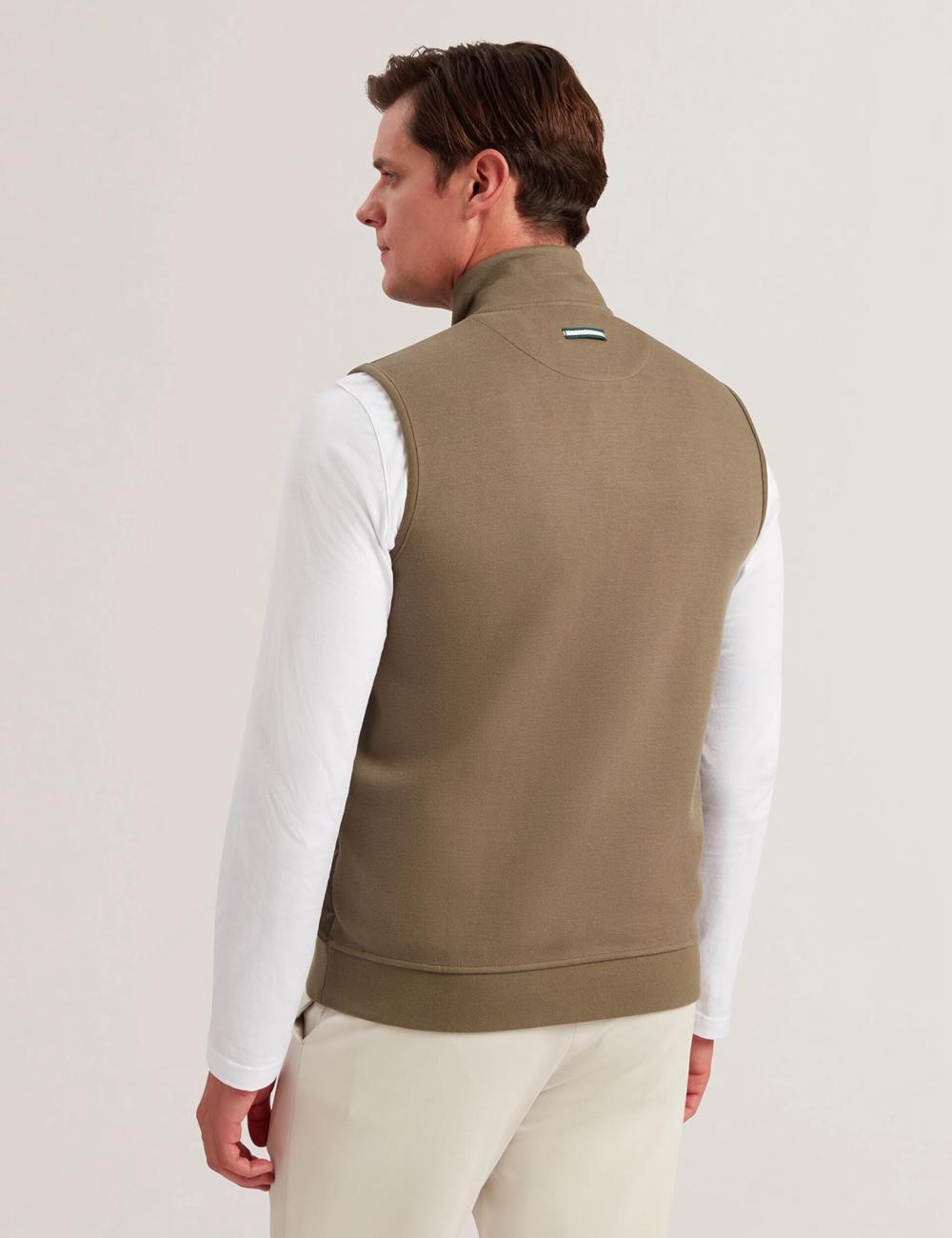 Gillets Ted Baker ATHO - Quilted Funnel Neck Zip-Up Homme Vert Olive | Paris  29153-GPZJ
