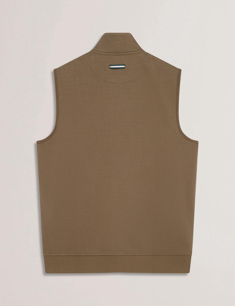 Gillets Ted Baker ATHO - Quilted Funnel Neck Zip-Up Homme Vert Olive | Paris  29153-GPZJ