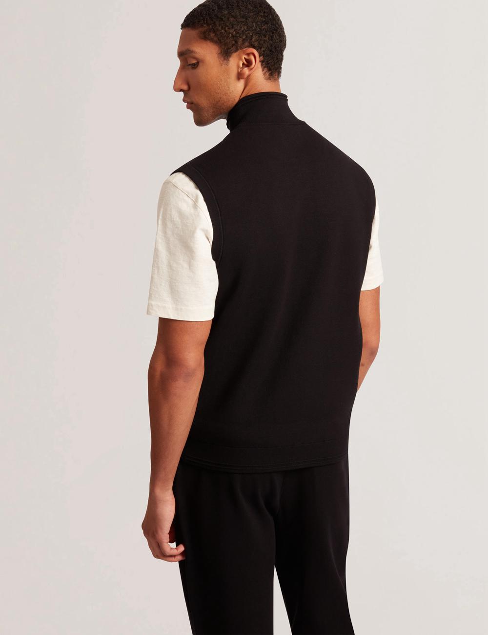 Gillets Ted Baker TERINCE - Zip-Through Funnel Neck Homme Noir | Paris  81346-FHJO