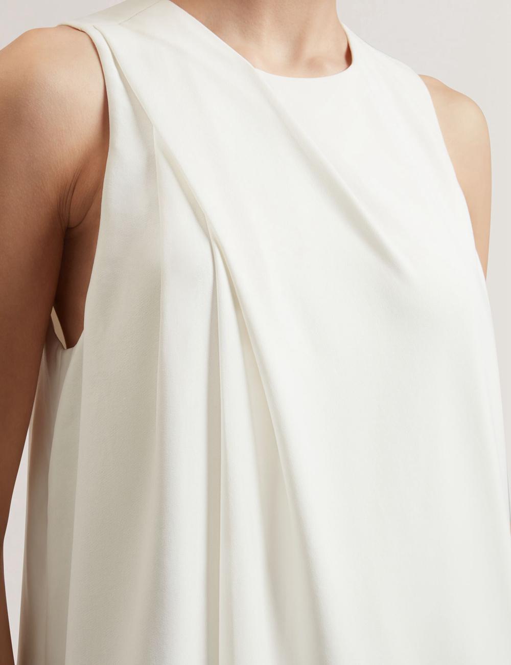 Hauts Ted Baker ICANA - Draped Front Asymmetric Sleeveless Femme Ivory | Paris  83210-UMEX