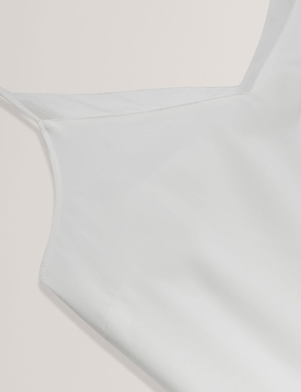 Hauts Ted Baker LULEA - Chiffon Detail V-Neck Strappy Cami Femme Ivory | Paris  19374-ZNJD