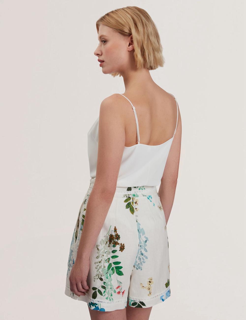 Hauts Ted Baker LULEA - Chiffon Detail V-Neck Strappy Cami Femme Ivory | Paris  19374-ZNJD