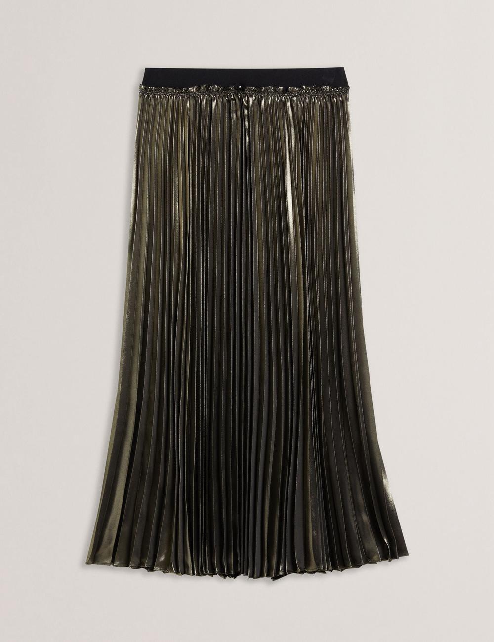 Jupes Ted Baker KESE - Metallic Pleated A-Line Femme Doré | Paris  01582-AJSC