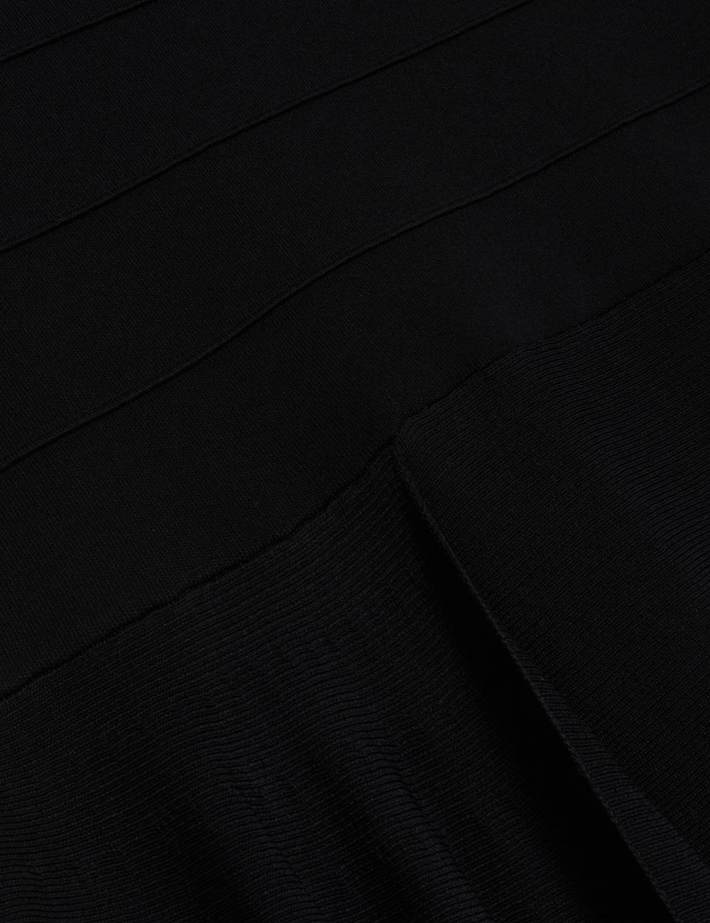 Jupes Ted Baker LAURRIE - Asymmetric Waterfall Hem Knitted Femme Noir | Paris  49578-VIOP