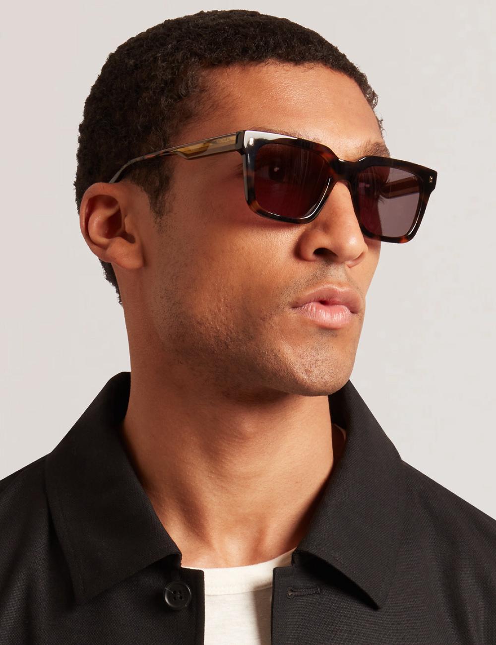 Lunette de Soleil Ted Baker CAIN - Chunky Square Two Tone Homme Marron | Paris  02964-JEHV